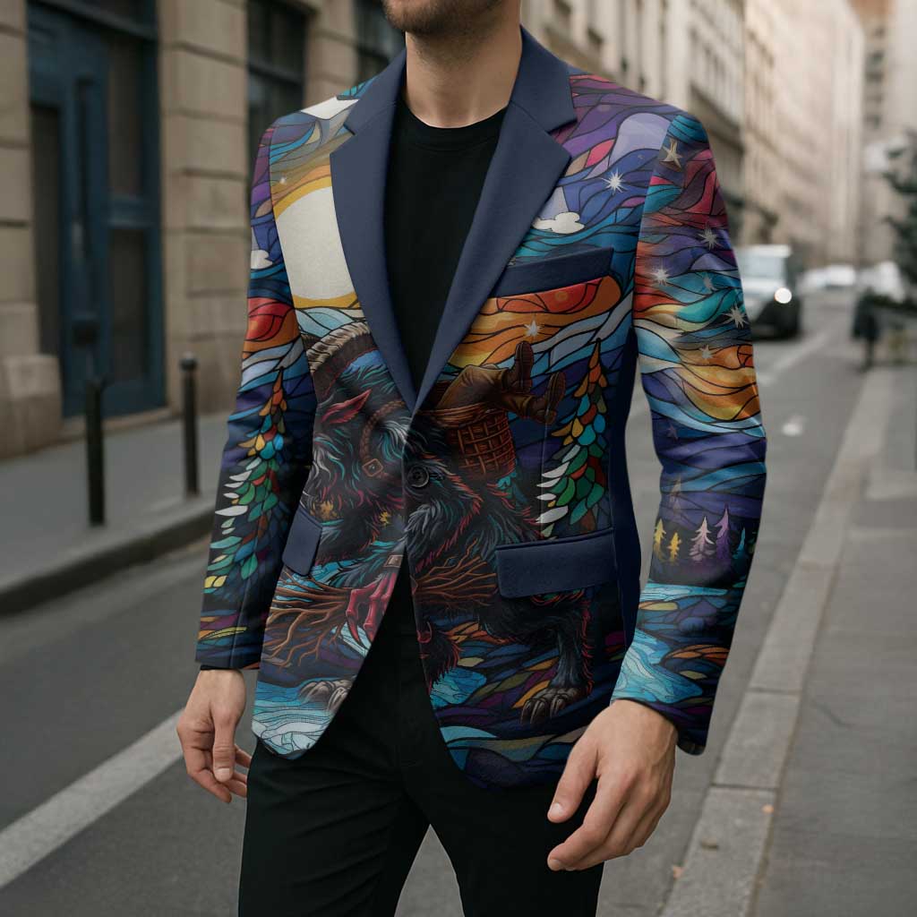 Stained Glass Krampus Blazer Folklore Horror Art - Wonder Print Shop