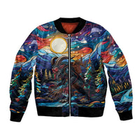 Stained Glass Krampus Bomber Jacket Folklore Horror Art - Wonder Print Shop