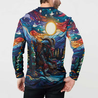 Stained Glass Krampus Button Sweatshirt Folklore Horror Art - Wonder Print Shop