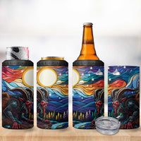 Stained Glass Krampus 4 in 1 Can Cooler Tumbler Folklore Horror Art - Wonder Print Shop