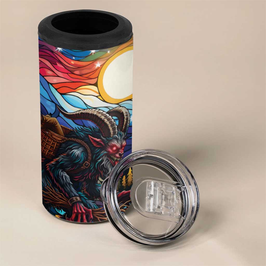 Stained Glass Krampus 4 in 1 Can Cooler Tumbler Folklore Horror Art - Wonder Print Shop