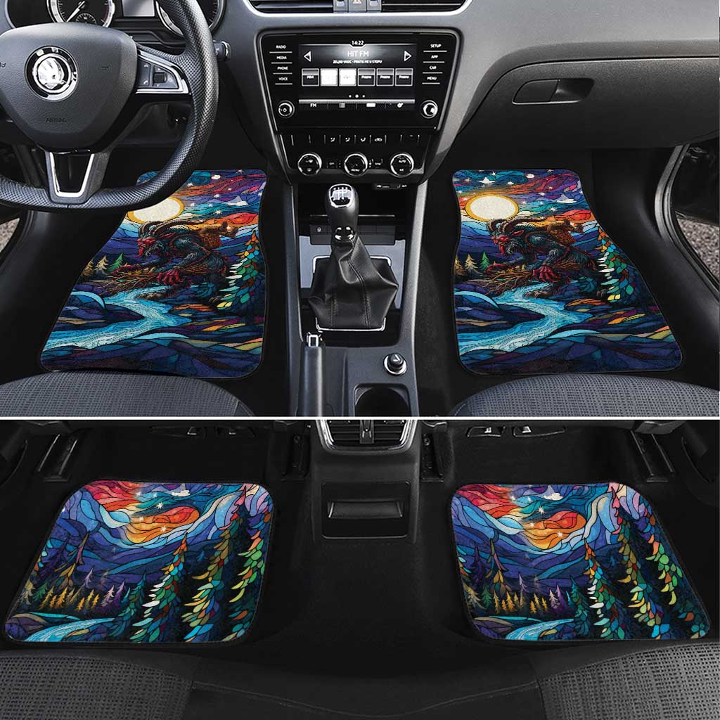 Stained Glass Krampus Car Mats Folklore Horror Art - Wonder Print Shop