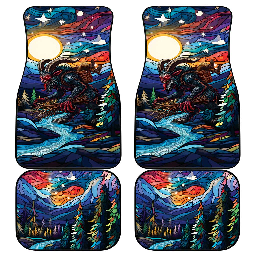 Stained Glass Krampus Car Mats Folklore Horror Art - Wonder Print Shop