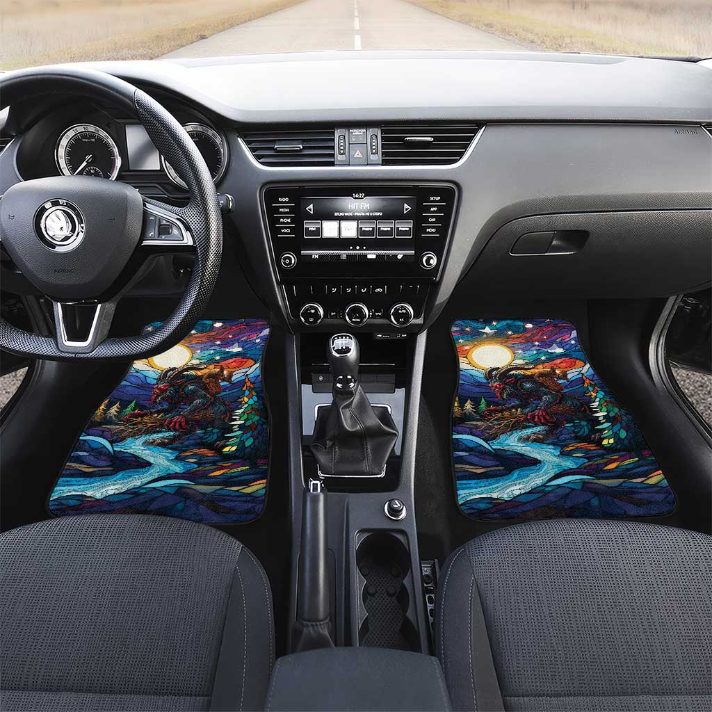 Stained Glass Krampus Car Mats Folklore Horror Art - Wonder Print Shop