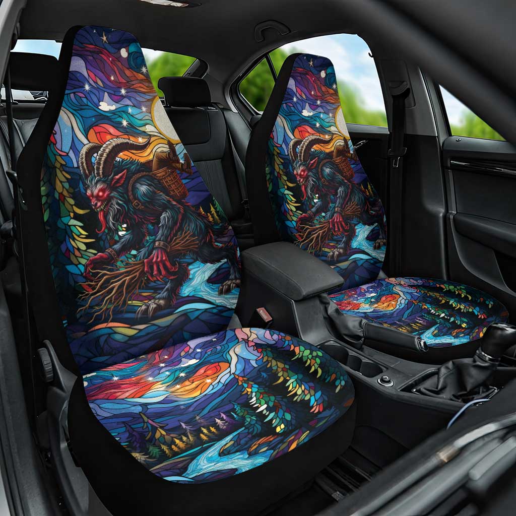 Stained Glass Krampus Car Seat Cover Folklore Horror Art - Wonder Print Shop