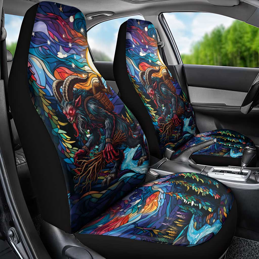 Stained Glass Krampus Car Seat Cover Folklore Horror Art - Wonder Print Shop
