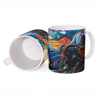 Stained Glass Krampus Ceramic Mug Folklore Horror Art - Wonder Print Shop
