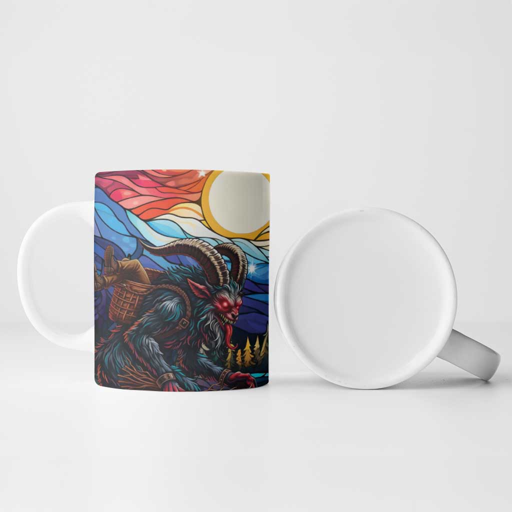 Stained Glass Krampus Ceramic Mug Folklore Horror Art - Wonder Print Shop