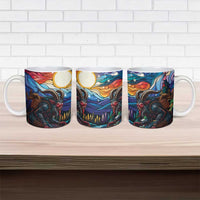 Stained Glass Krampus Ceramic Mug Folklore Horror Art - Wonder Print Shop