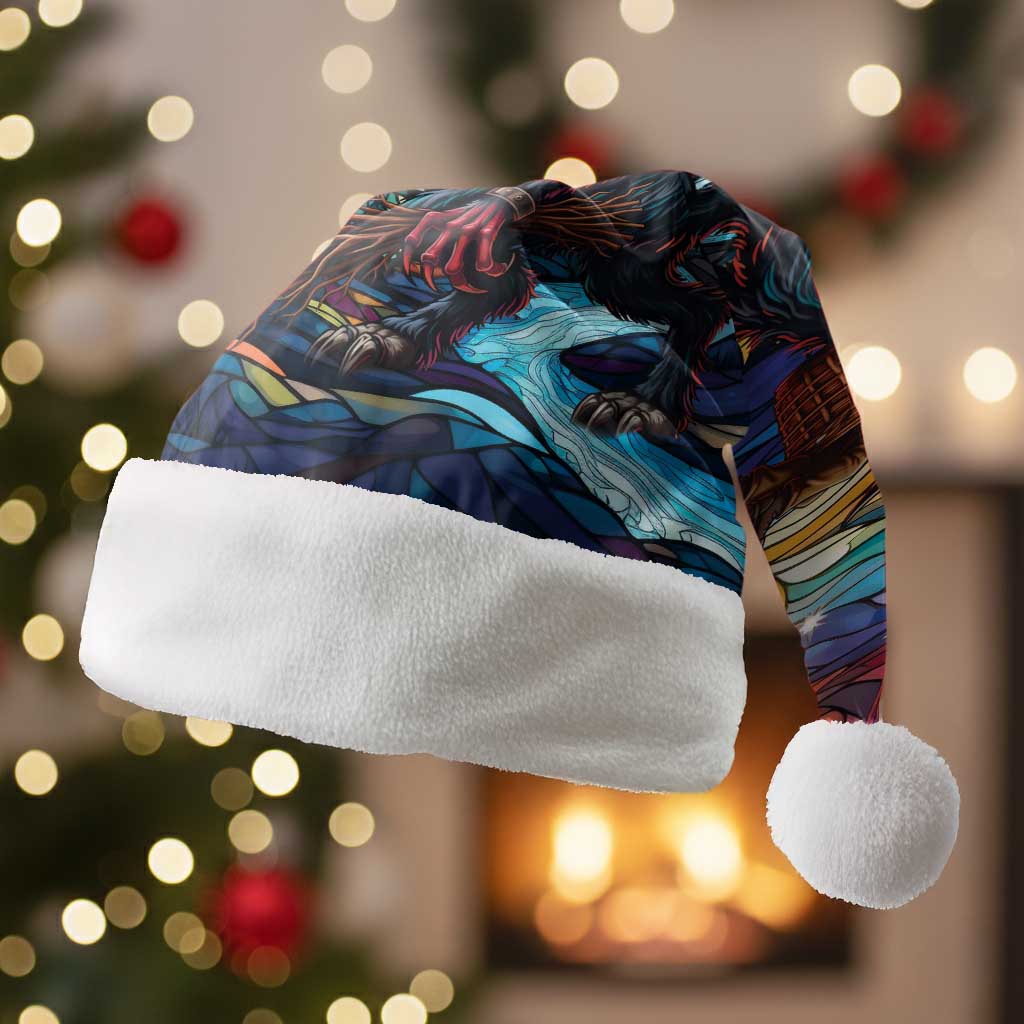 Stained Glass Krampus Christmas Santa Hat Folklore Horror Art - Wonder Print Shop