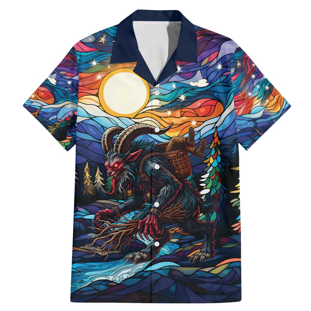 Stained Glass Krampus Family Matching Mermaid Dress and Hawaiian Shirt Folklore Horror Art - Wonder Print Shop