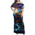Stained Glass Krampus Family Matching Off Shoulder Maxi Dress and Hawaiian Shirt Folklore Horror Art - Wonder Print Shop