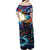 Stained Glass Krampus Family Matching Off Shoulder Maxi Dress and Hawaiian Shirt Folklore Horror Art - Wonder Print Shop