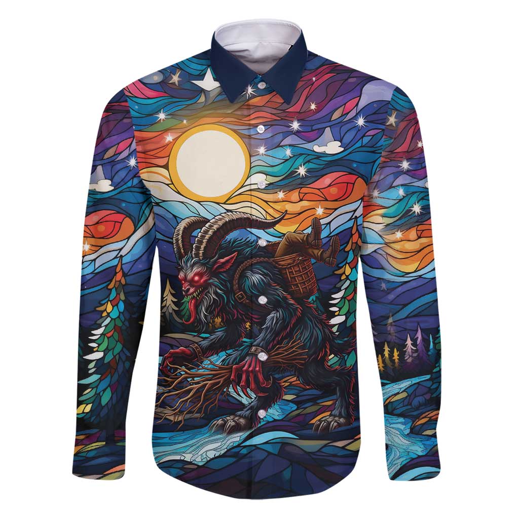 Stained Glass Krampus Family Matching Puletasi and Hawaiian Shirt Folklore Horror Art - Wonder Print Shop