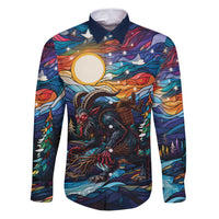 Stained Glass Krampus Family Matching Puletasi and Hawaiian Shirt Folklore Horror Art - Wonder Print Shop