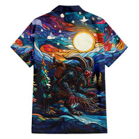 Stained Glass Krampus Family Matching Short Sleeve Bodycon Dress and Hawaiian Shirt Folklore Horror Art - Wonder Print Shop