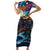 Stained Glass Krampus Family Matching Short Sleeve Bodycon Dress and Hawaiian Shirt Folklore Horror Art - Wonder Print Shop