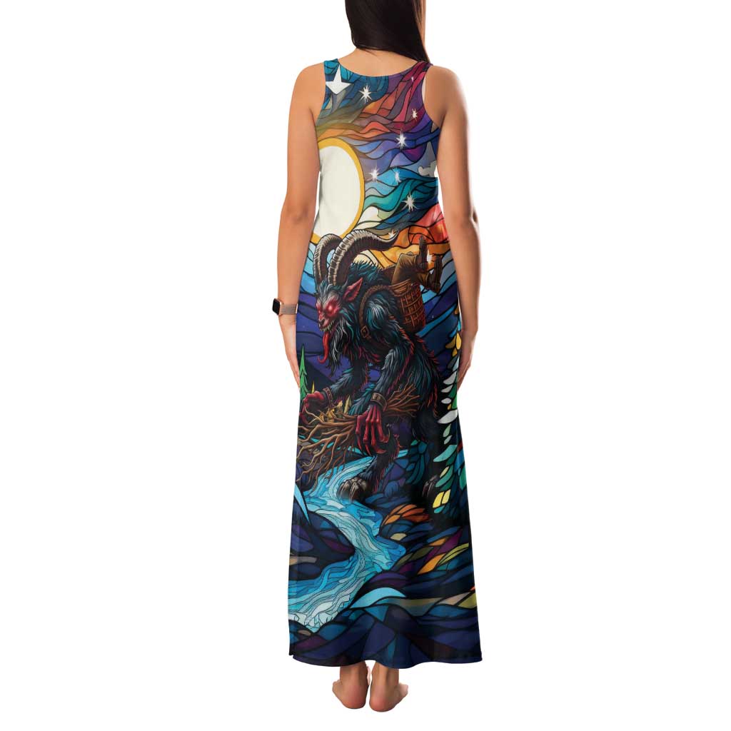 Stained Glass Krampus Family Matching Tank Maxi Dress and Hawaiian Shirt Folklore Horror Art - Wonder Print Shop