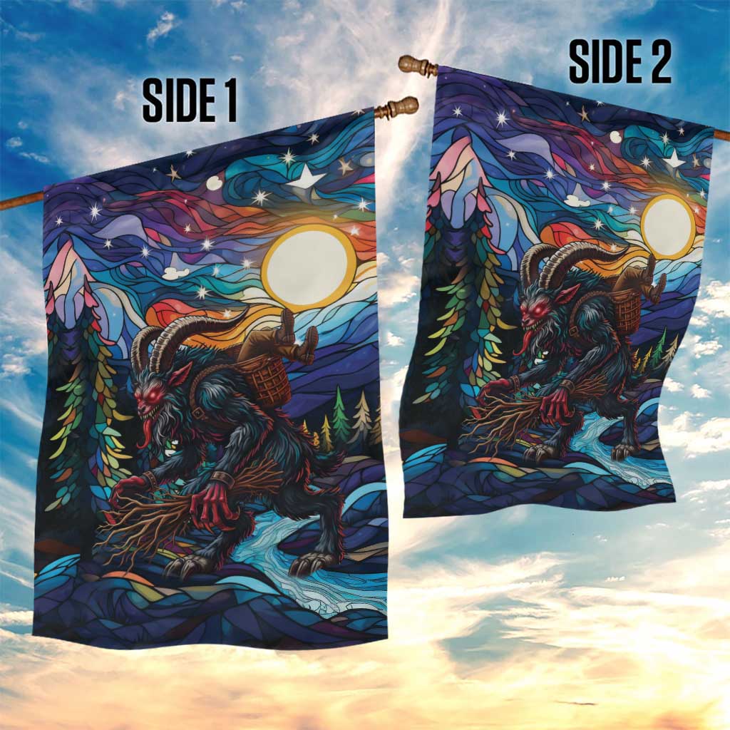 Stained Glass Krampus Garden Flag Folklore Horror Art - Wonder Print Shop