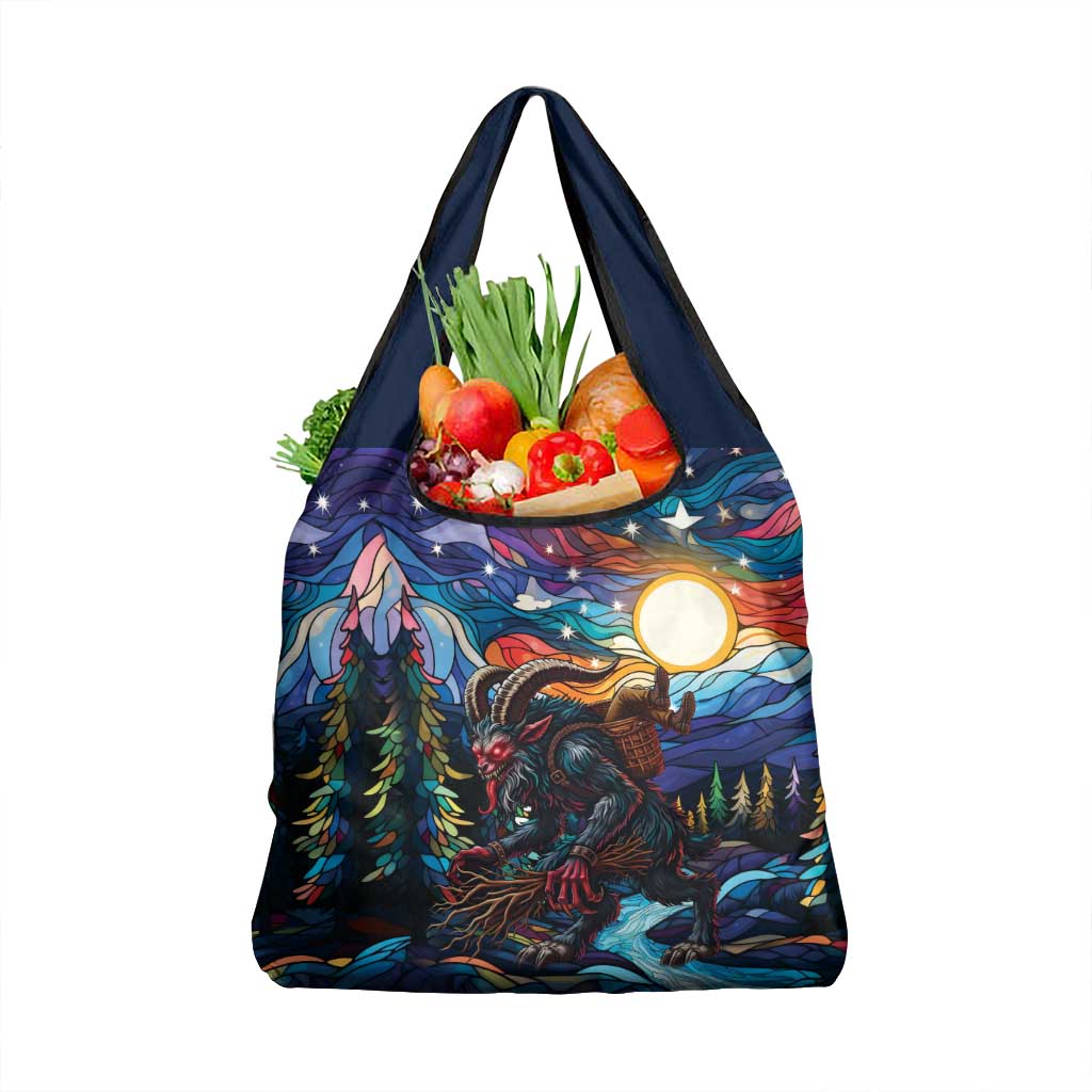 Stained Glass Krampus Grocery Bag Folklore Horror Art - Wonder Print Shop