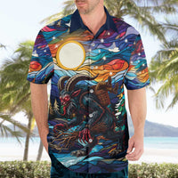 Stained Glass Krampus Hawaiian Shirt Folklore Horror Art - Wonder Print Shop