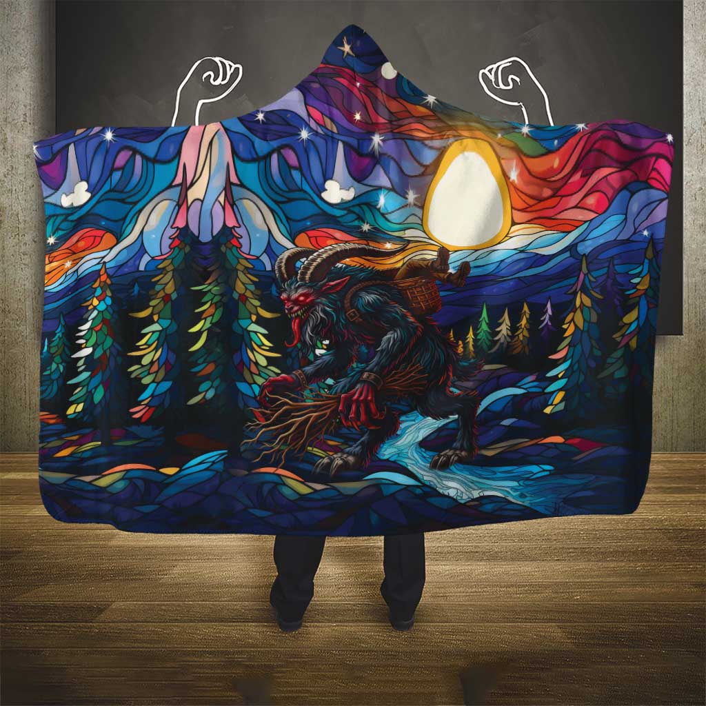 Stained Glass Krampus Hooded Blanket Folklore Horror Art - Wonder Print Shop