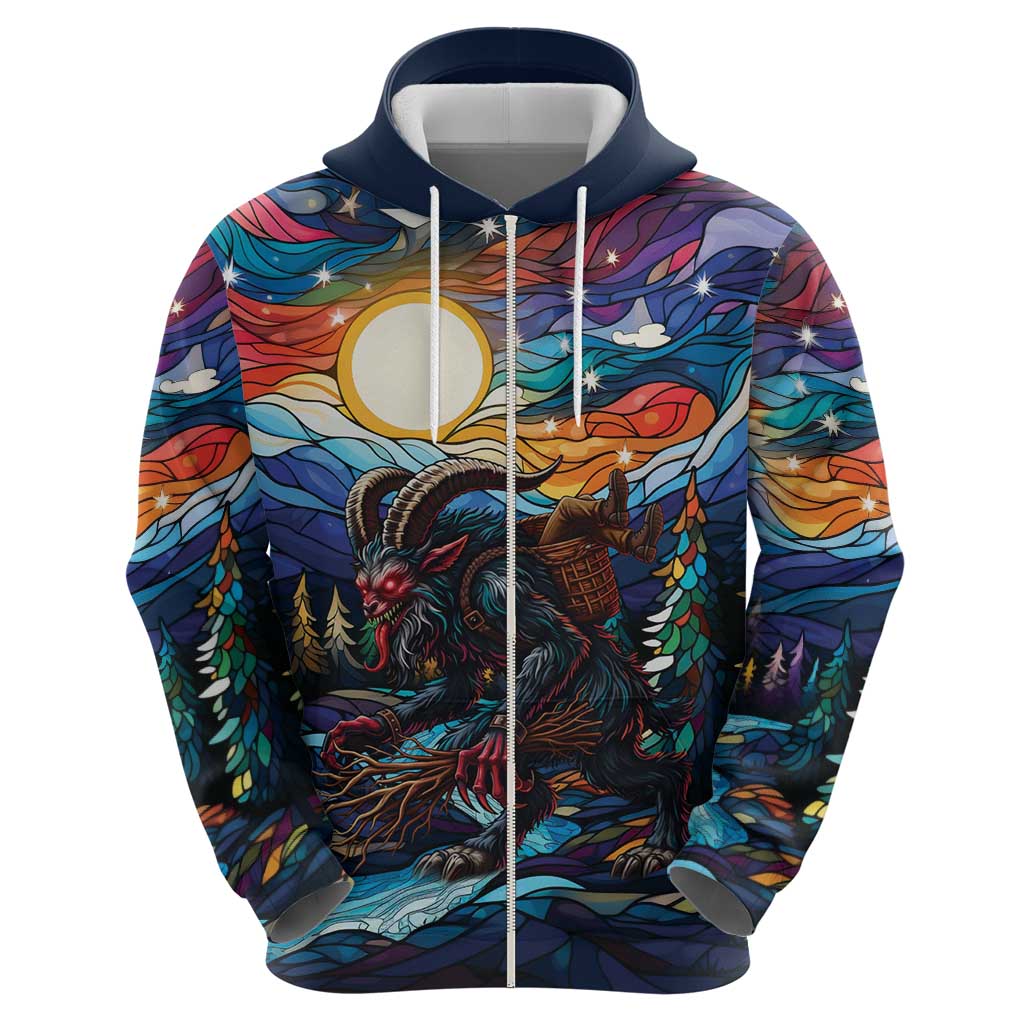 Stained Glass Krampus Hoodie Folklore Horror Art - Wonder Print Shop