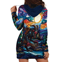 Stained Glass Krampus Hoodie Dress Folklore Horror Art - Wonder Print Shop