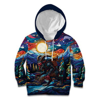 Stained Glass Krampus Kid Hoodie Folklore Horror Art - Wonder Print Shop