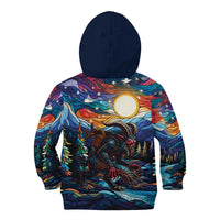 Stained Glass Krampus Kid Hoodie Folklore Horror Art - Wonder Print Shop