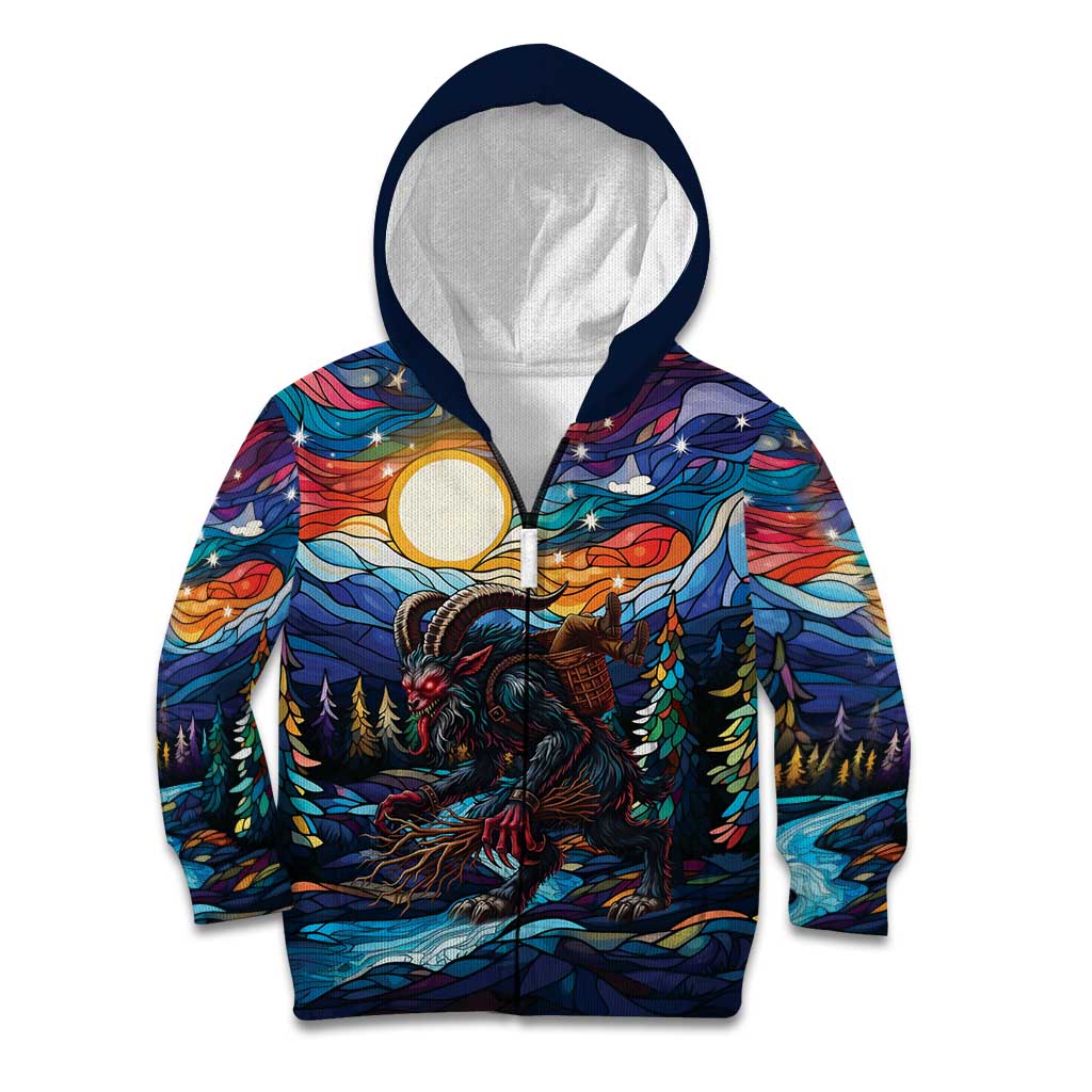 Stained Glass Krampus Kid Hoodie Folklore Horror Art - Wonder Print Shop