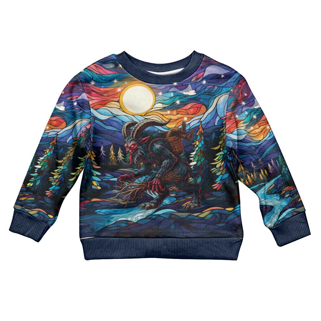 Stained Glass Krampus Kid Ugly Christmas Sweater Folklore Horror Art - Wonder Print Shop