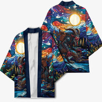 Stained Glass Krampus Kimono Folklore Horror Art - Wonder Print Shop