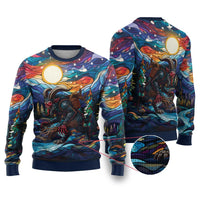 Stained Glass Krampus Ugly Christmas Sweater Folklore Horror Art - Wonder Print Shop