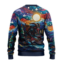 Stained Glass Krampus Ugly Christmas Sweater Folklore Horror Art - Wonder Print Shop