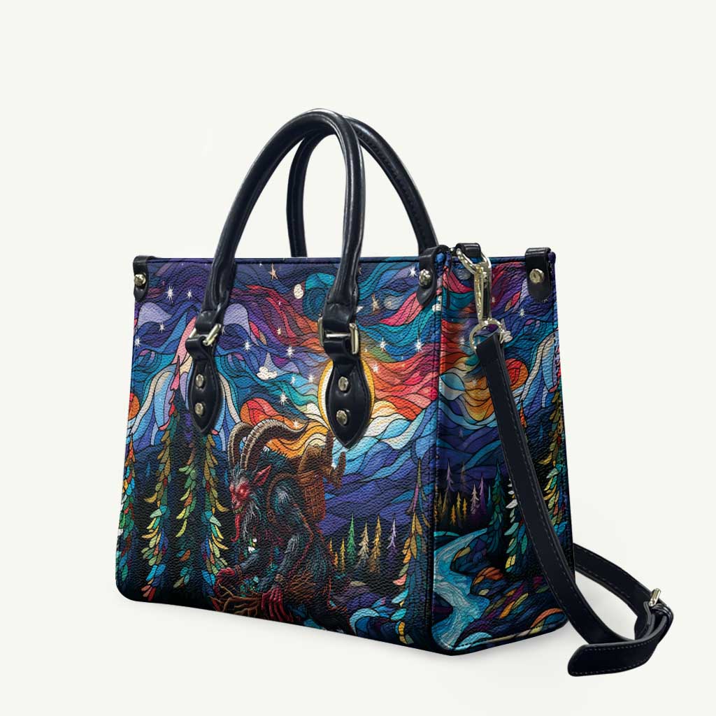 Stained Glass Krampus Leather Bag Folklore Horror Art - Wonder Print Shop