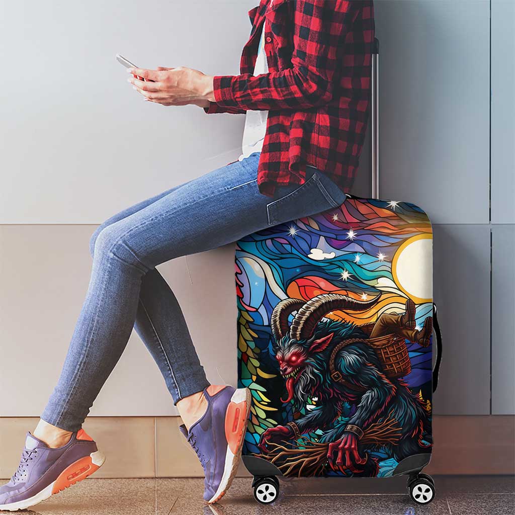 Stained Glass Krampus Luggage Cover Folklore Horror Art - Wonder Print Shop