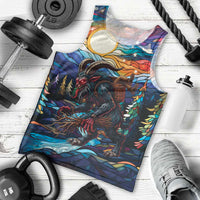 Stained Glass Krampus Men Tank Top Folklore Horror Art - Wonder Print Shop