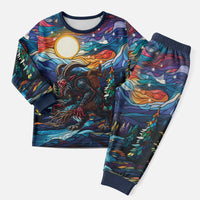 Stained Glass Krampus Christmas Pajama Set Folklore Horror Art - Wonder Print Shop