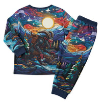 Stained Glass Krampus Christmas Pajama Set Folklore Horror Art - Wonder Print Shop