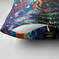 Stained Glass Krampus Pillow Cover Folklore Horror Art - Wonder Print Shop