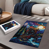 Stained Glass Krampus Puzzle Folklore Horror Art - Wonder Print Shop