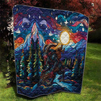 Stained Glass Krampus Quilt Folklore Horror Art - Wonder Print Shop