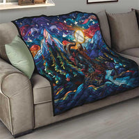 Stained Glass Krampus Quilt Folklore Horror Art - Wonder Print Shop