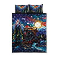 Stained Glass Krampus Quilt Bed Set Folklore Horror Art - Wonder Print Shop