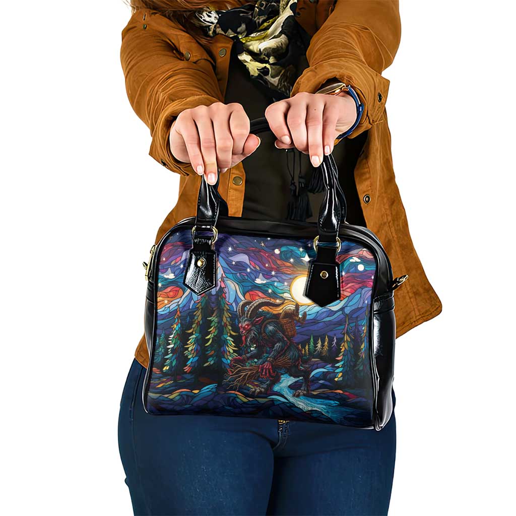 Stained Glass Krampus Shoulder Handbag Folklore Horror Art - Wonder Print Shop