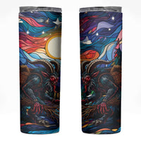 Stained Glass Krampus Skinny Tumbler Folklore Horror Art - Wonder Print Shop