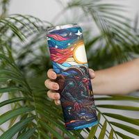 Stained Glass Krampus Skinny Tumbler Folklore Horror Art - Wonder Print Shop