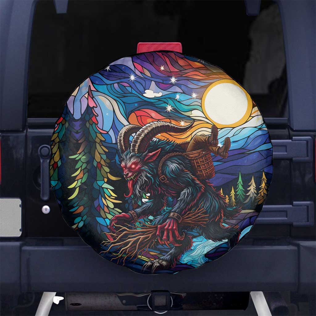 Stained Glass Krampus Spare Tire Cover Folklore Horror Art - Wonder Print Shop