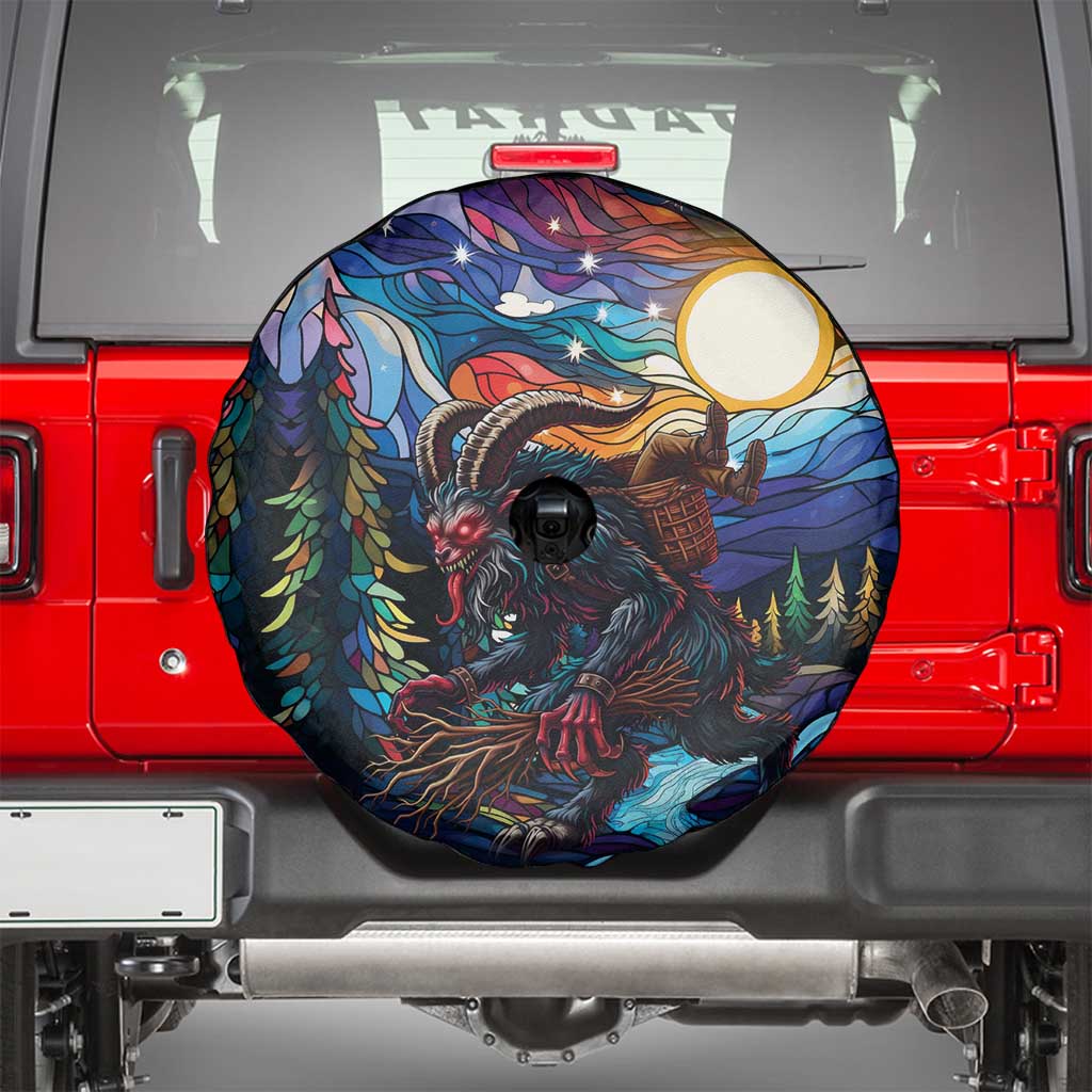 Stained Glass Krampus Spare Tire Cover Folklore Horror Art - Wonder Print Shop
